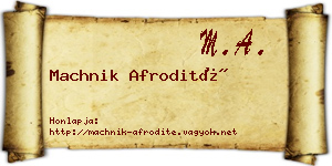 Machnik Afrodité névjegykártya